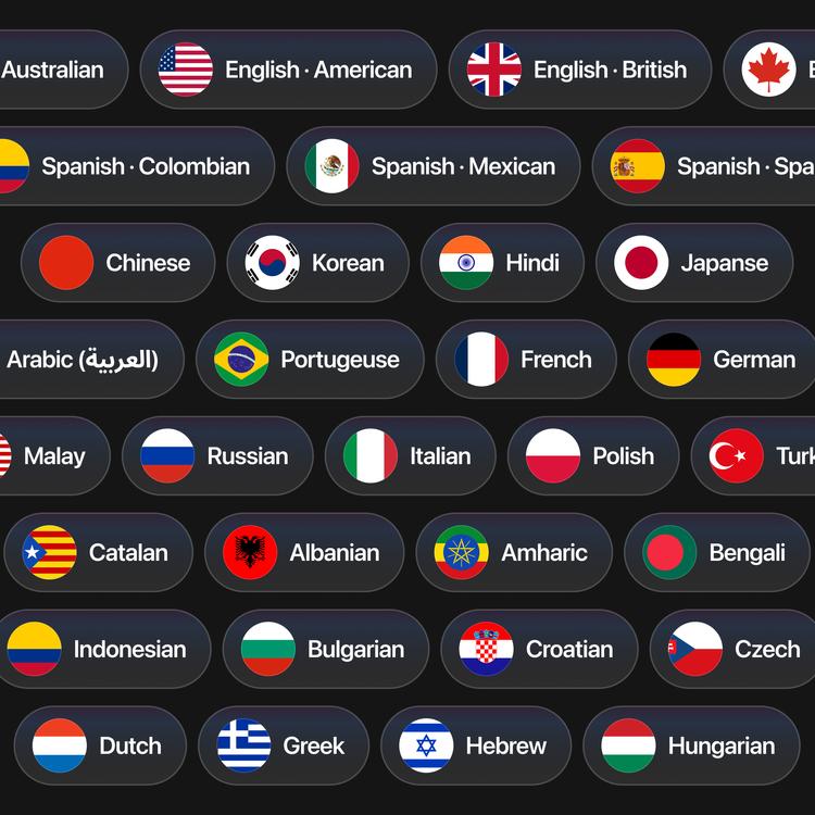 30+ Languages